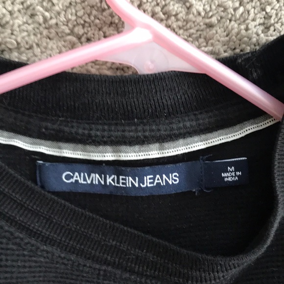 Calvin Klein Waffle Sweater Black Color - Picture 3 of 3
